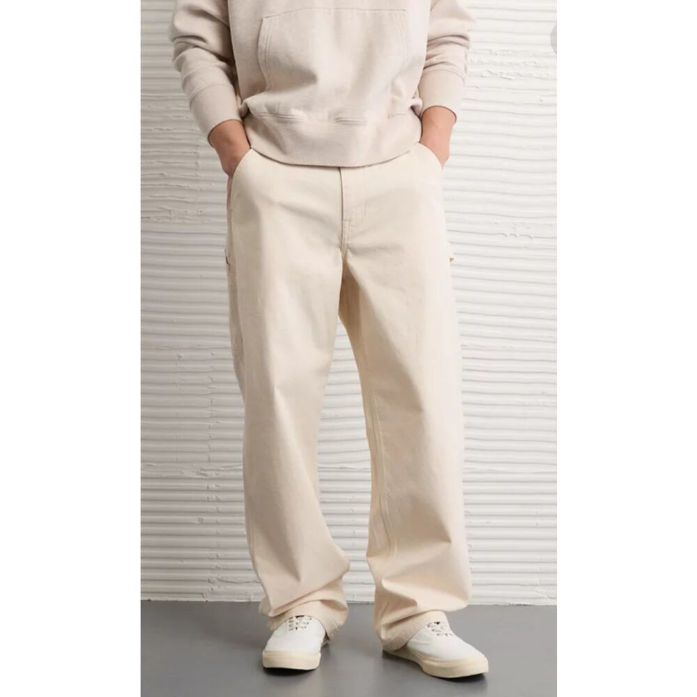 NWT American Eagle Flex Loose Carpenter Pants Color: Cream Size: 30 x 32